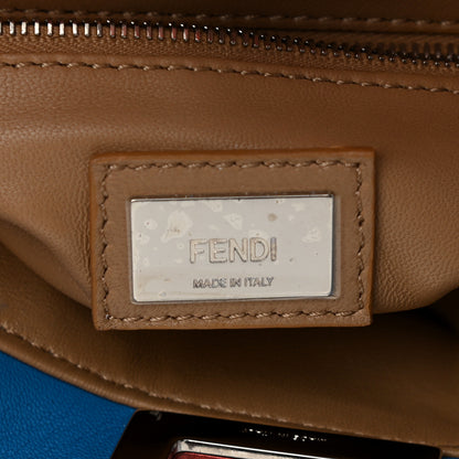 Fendi Nappa Colorblock Mini Peekaboo Iconic Satchel Blue Royal Papavero Cuoio 7 of 11