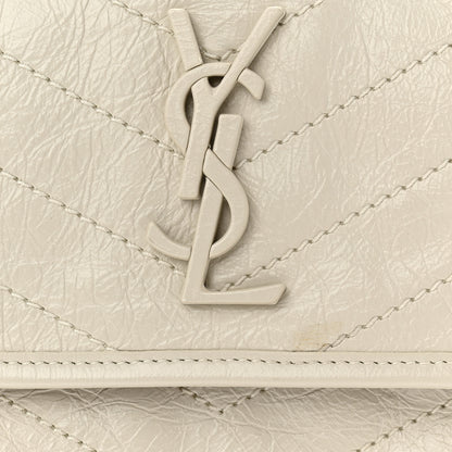 Saint Laurent Crinkled Calfskin Matelasse Monogram Medium Niki Chain Satchel Crema Soft 11 of 11