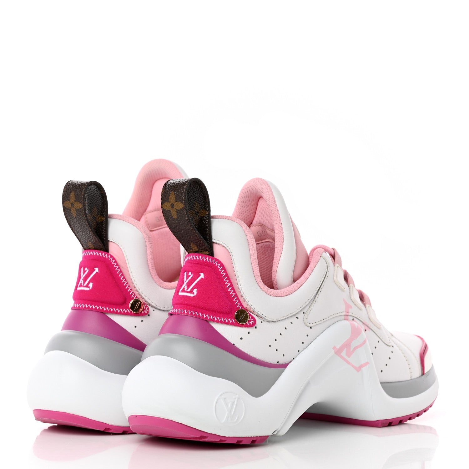 Louis Vuitton Calfskin Technical Nylon LV Archlight Sneaker 39 White Pink Gray 4 of 20