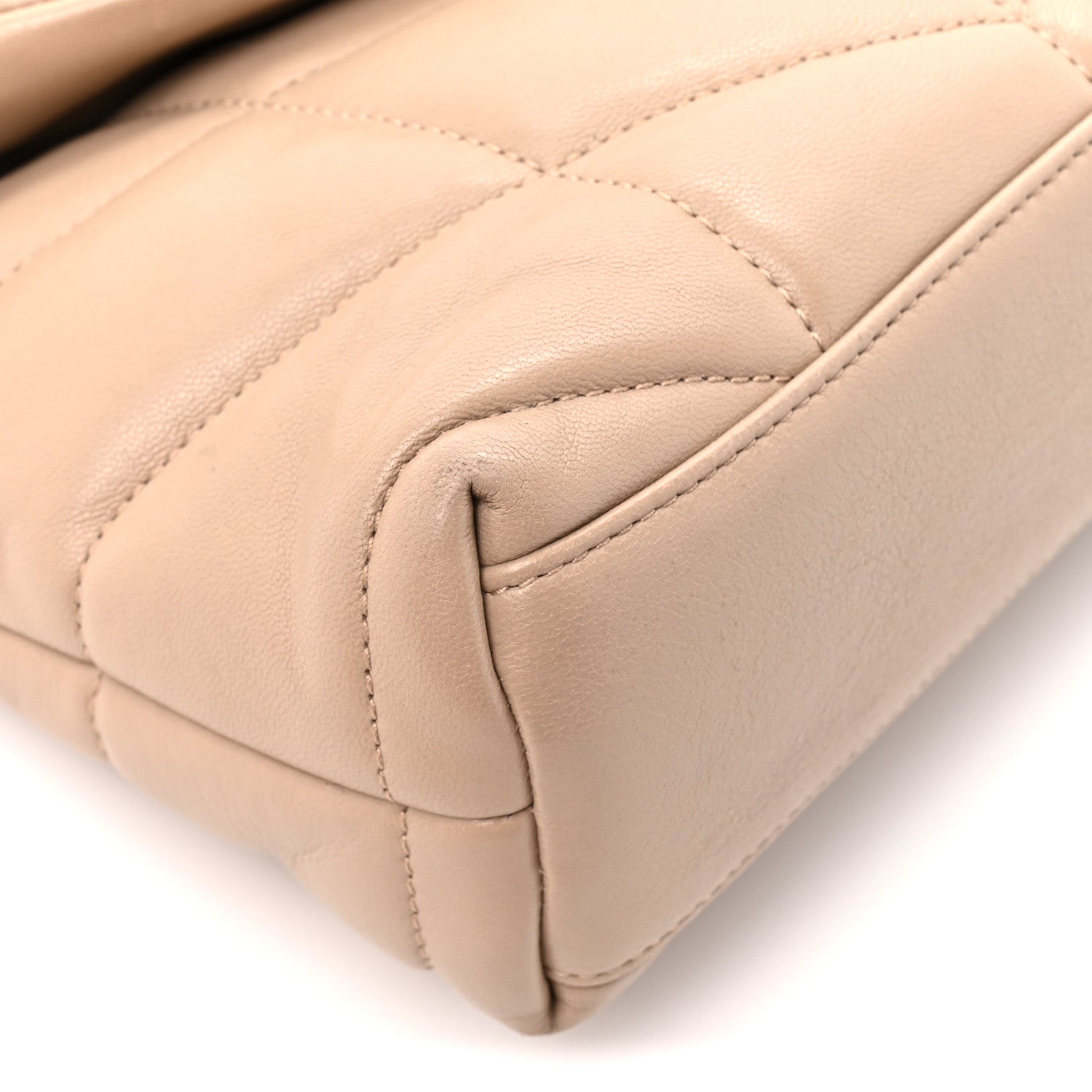 Saint Laurent Lambskin Quilted Toy Loulou Puffer Monogram Chain Satchel Nude Powder 9 of 13