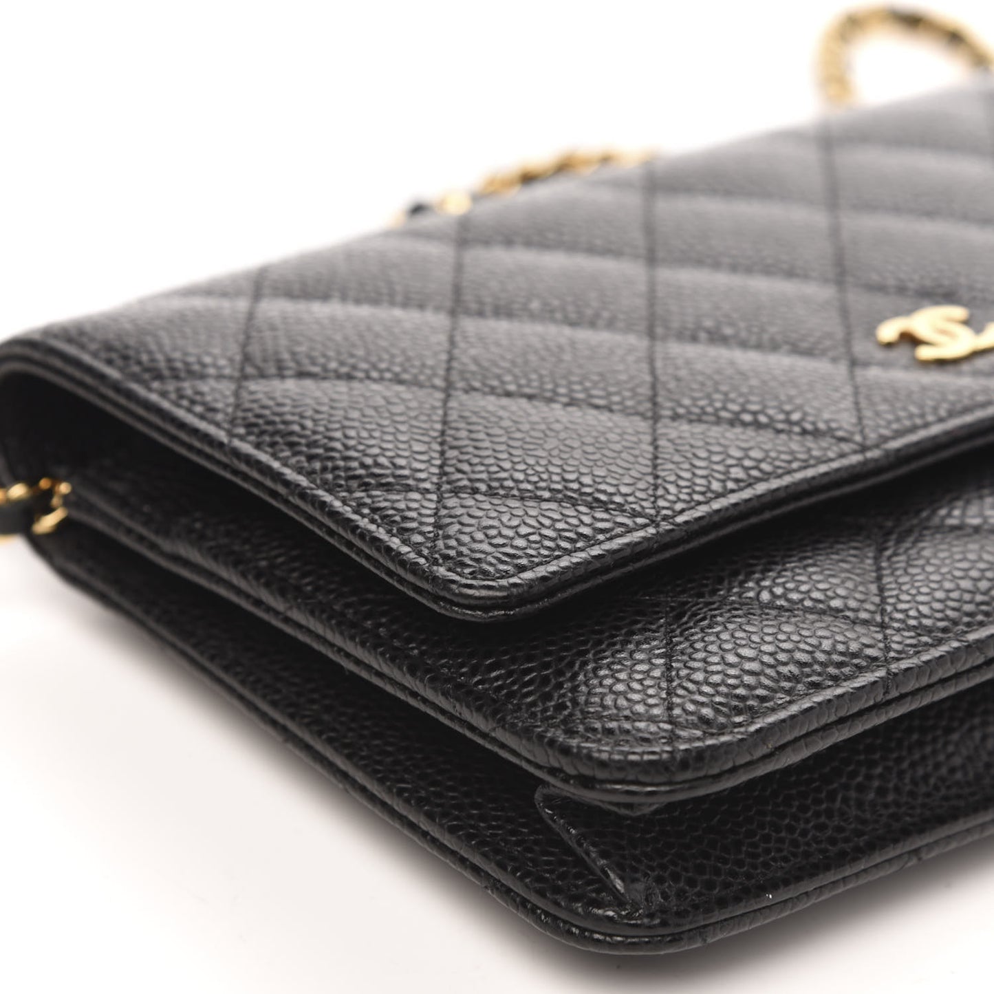 Caviar Quilted Wallet On Chain WOC Black