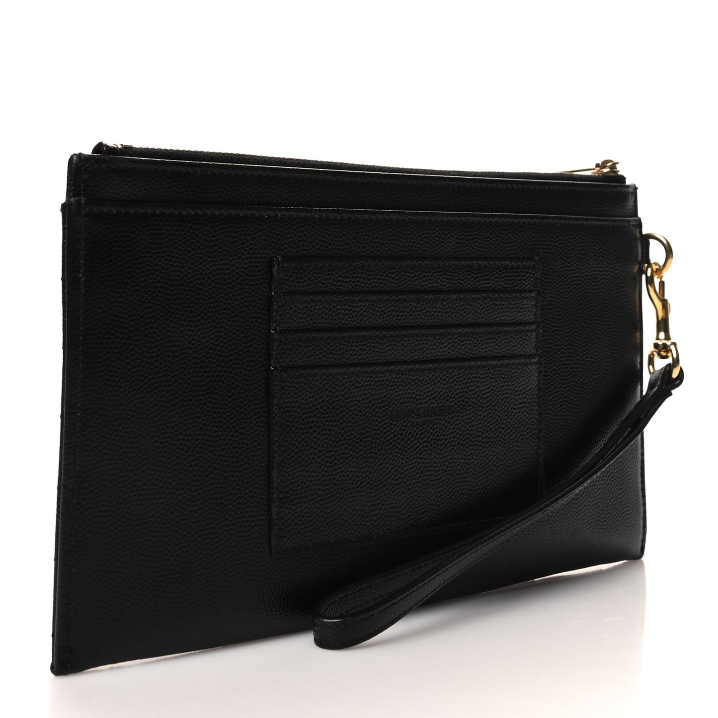 Grain De Poudre Chevron Monogram Large Bill Pouch Black
