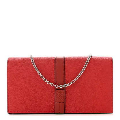 Loewe Grained Calfskin Chain Wallet Burnt Red 1 of 12