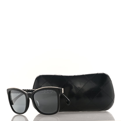 Chanel Calfskin Square Chain Sunglasses 5360-Q-A Black 9 of 9