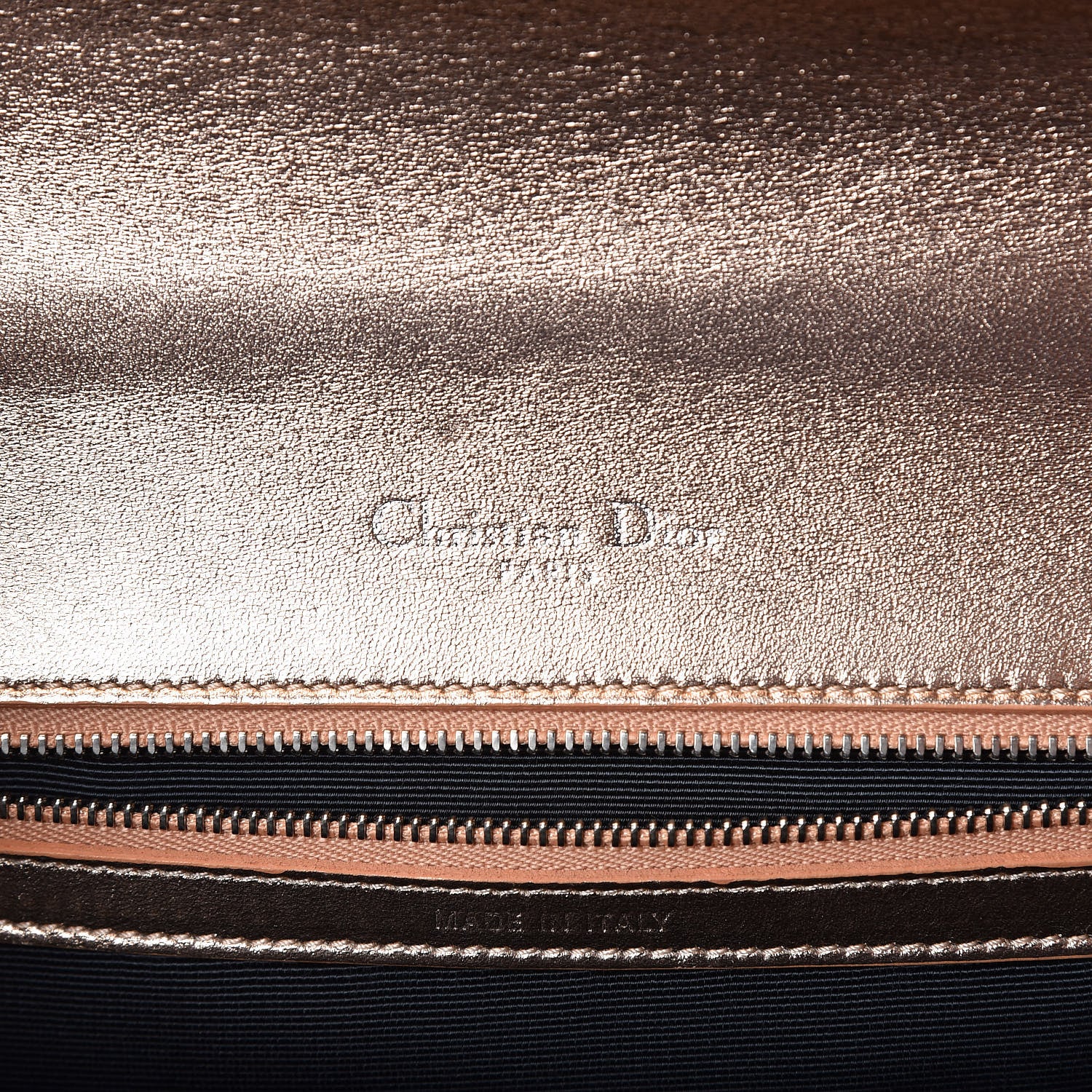 Christian Dior Metallic Ceramic Effect Deerskin Medium Diorama Flap Bag Gold 6 of 11