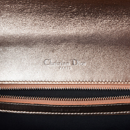 Christian Dior Metallic Ceramic Effect Deerskin Medium Diorama Flap Bag Gold 6 of 11
