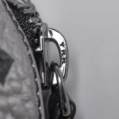 MCM Metallic Visetos Calfskin Medium Studded Munich Lion Stark Backpack Silver Black 14 of 28