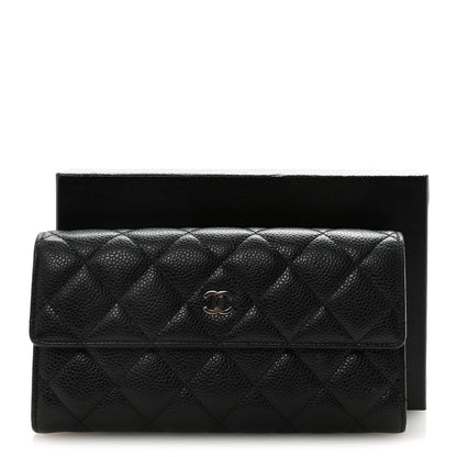 Chanel Caviar Quilted Large Gusset Flap Wallet Black 9 of 9