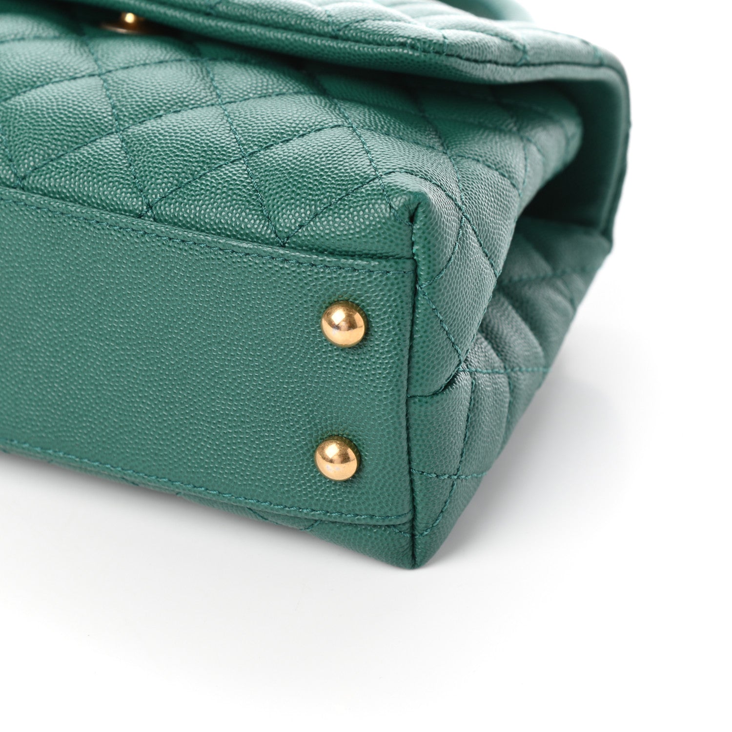 Chanel Caviar Quilted Mini Coco Handle Flap Green 10 of 10