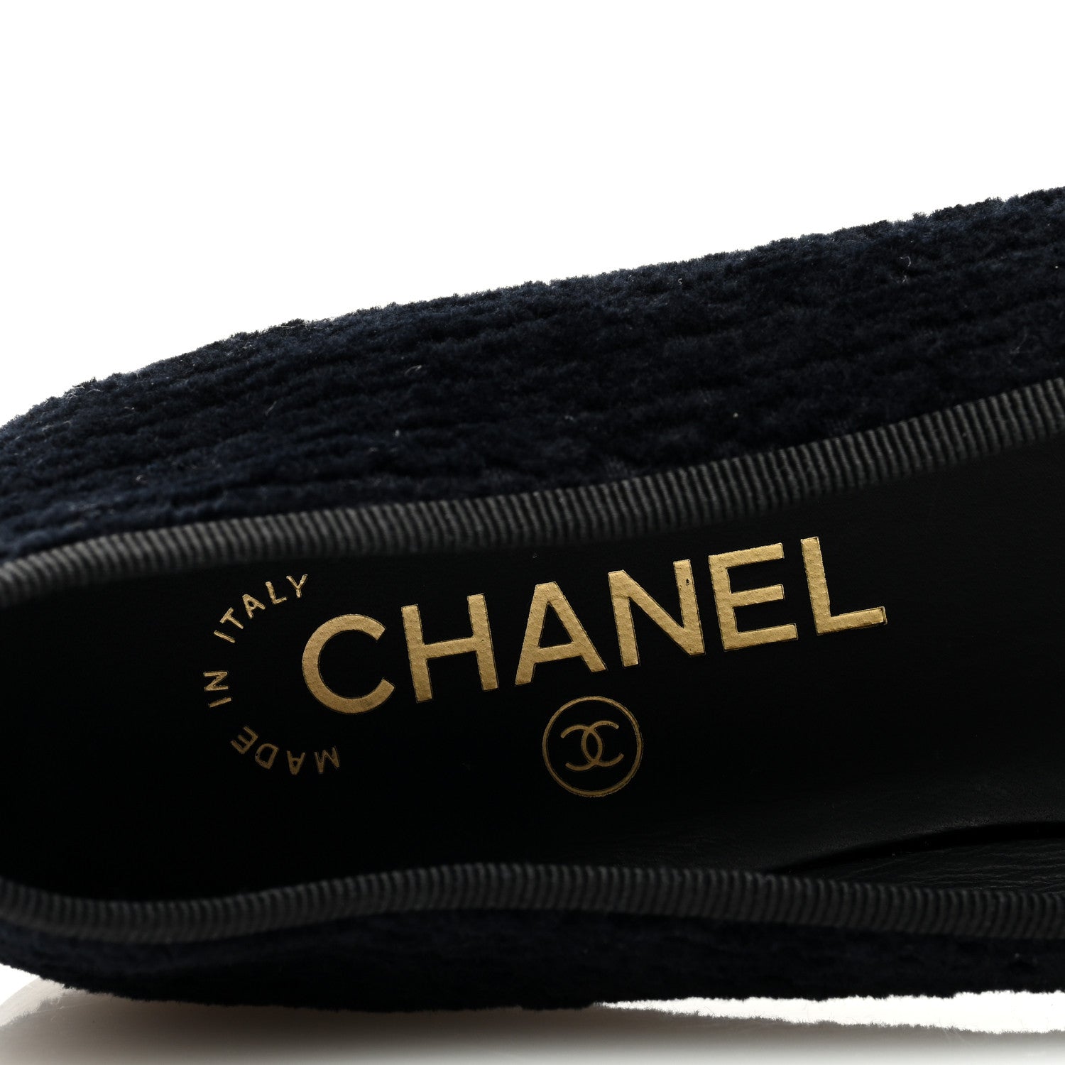 Chanel Tweed Caviar Cap Toe Ballerina Flats 39.5 Black 7 of 7
