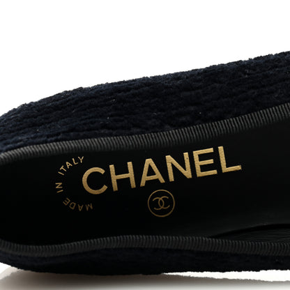 Chanel Tweed Caviar Cap Toe Ballerina Flats 39.5 Black 7 of 7