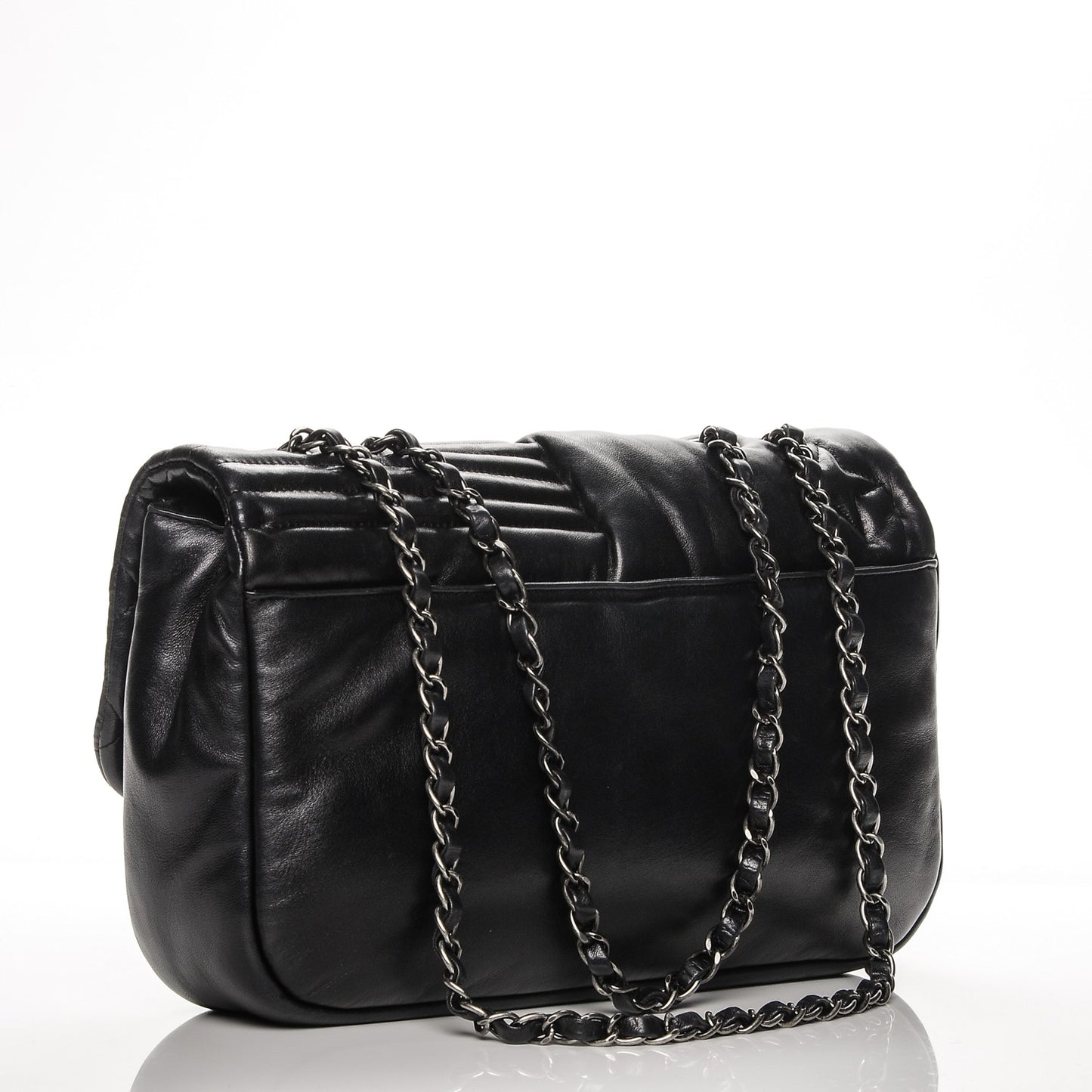 Lambskin Quilted Jumbo Paris Dallas Single Flap Black