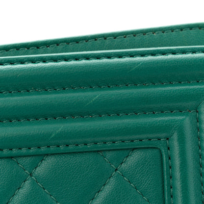 Chanel Lambskin Quilted Medium Boy Flap Green 13 of 13