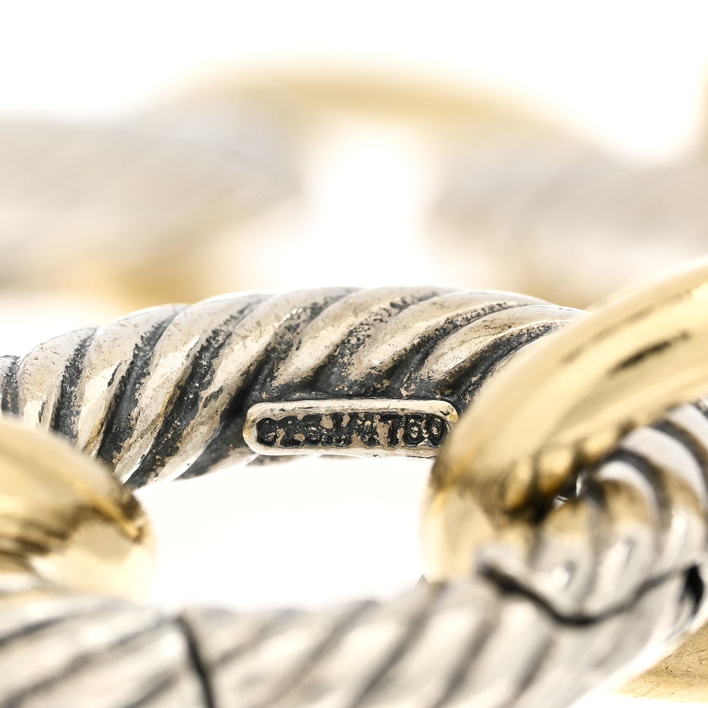 Sterling Silver 18K Yellow Gold 18mm Extra Large Oval Link Bracelet