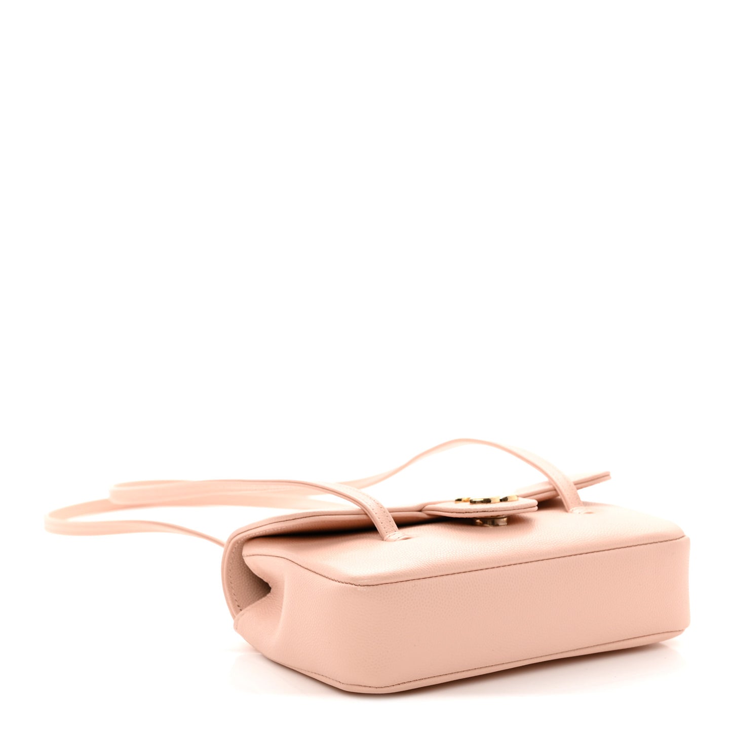 Shiny Caviar Mini Preppy Coco Shoulder Bag Light Pink