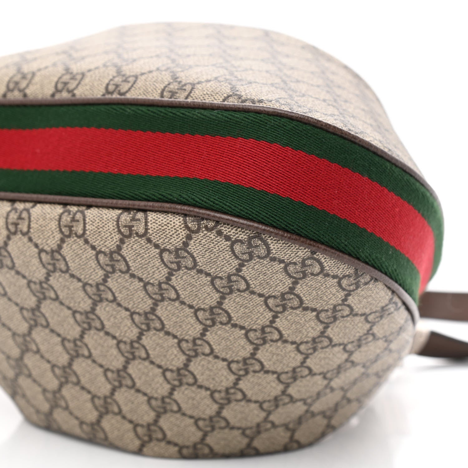 Gucci GG Supreme Monogram Textured Calfskin Web Large Attache Shoulder Bag Beige Ebony New Acero 10 of 10