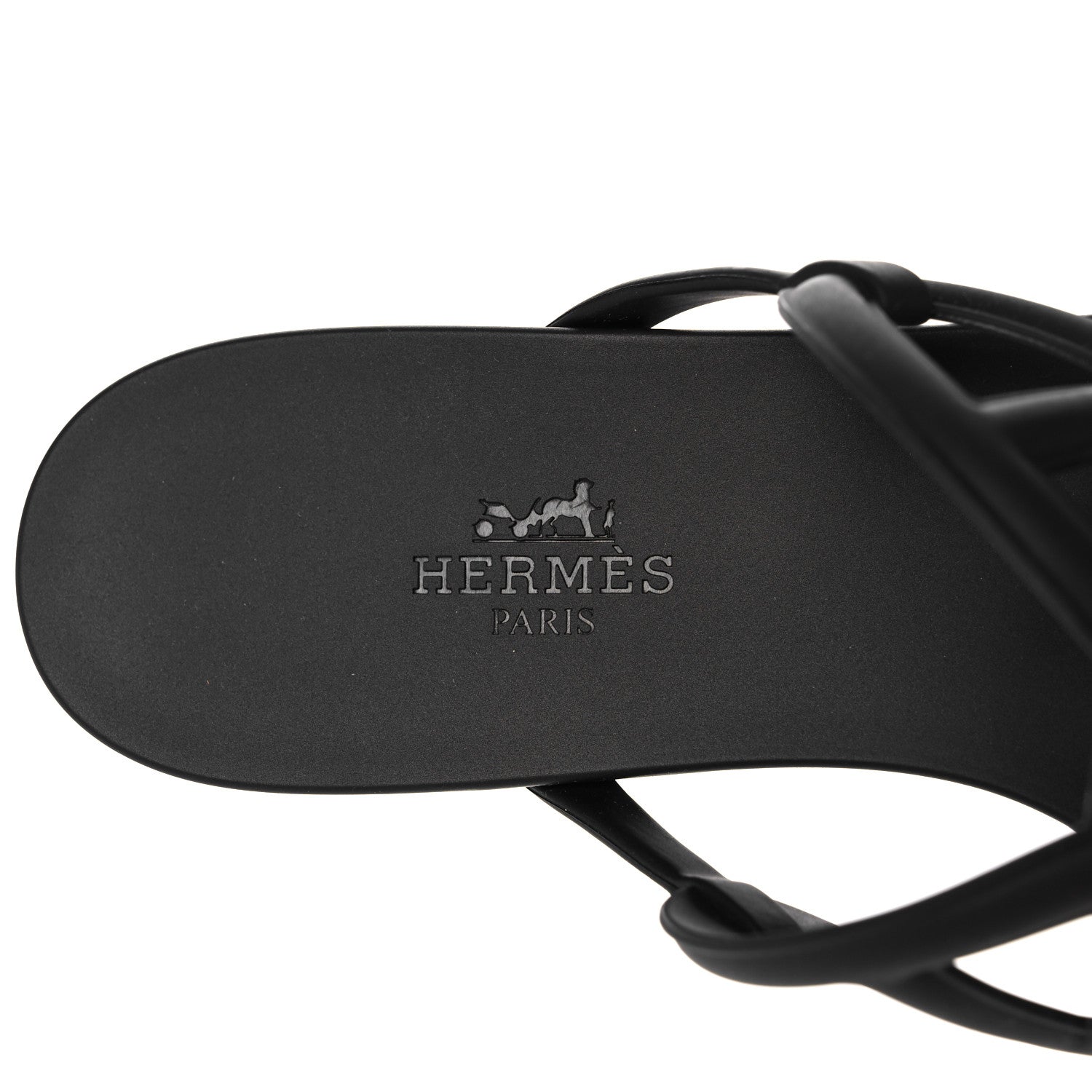Hermes Rubber Womens Egerie Sandals 37 Black 7 of 9