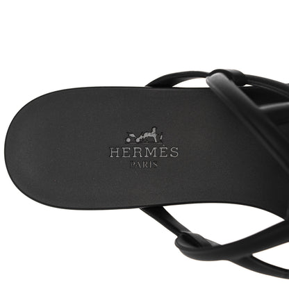 Hermes Rubber Womens Egerie Sandals 37 Black 7 of 9
