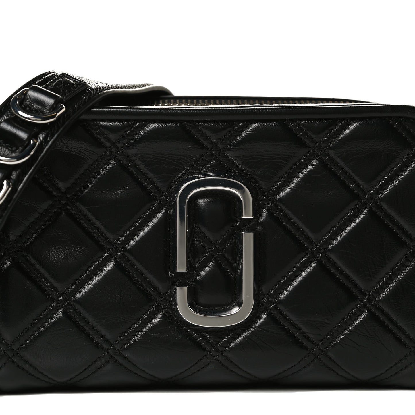 Natural Grain Calfskin Quilted The Softshot 21 Bag Black