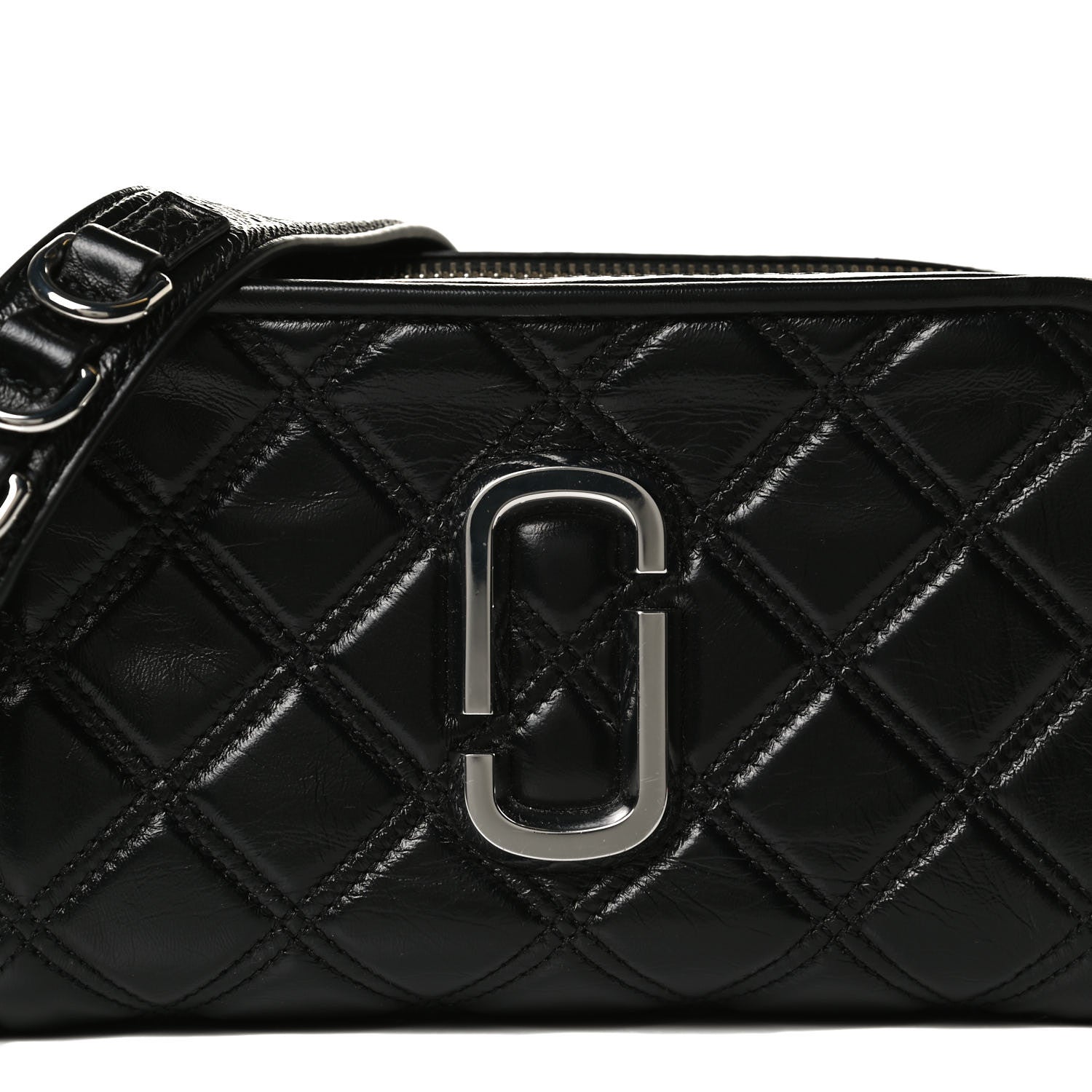 Marc Jacobs Natural Grain Calfskin Quilted The Softshot 21 Bag Black 8 of 14