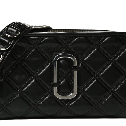 Marc Jacobs Natural Grain Calfskin Quilted The Softshot 21 Bag Black 8 of 14