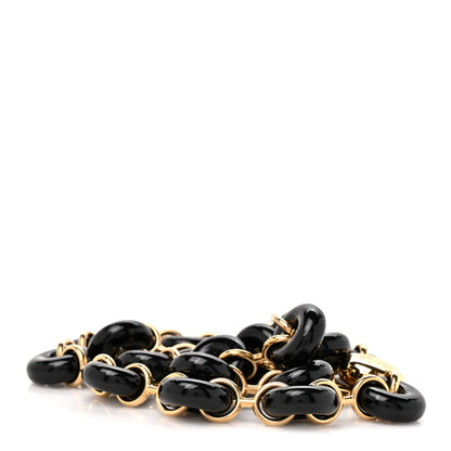 Loewe Brass Acetate Donut Chain Shoulder Strap Black Gold 2 of 4