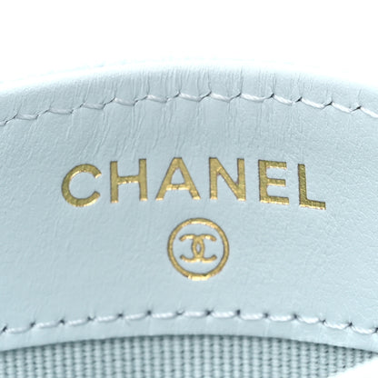 Chanel Caviar Quilted Card Holder Light Blue 6 of 9