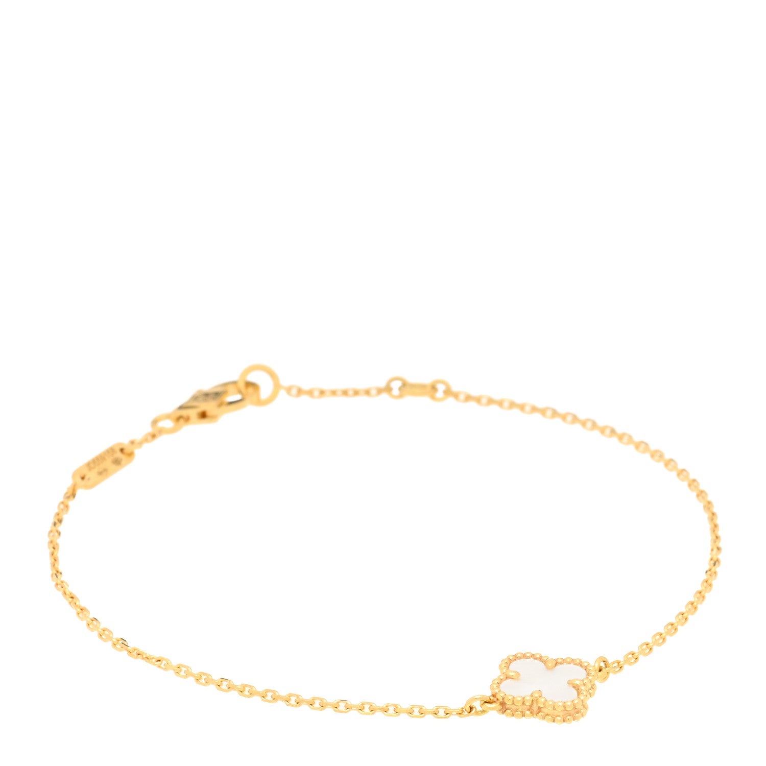 Van Cleef & Arpels 18K Yellow Gold Mother of Pearl Sweet Alhambra Bracelet 1 of 3