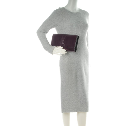 Saint Laurent Textured Patent Monogram Large Belle De Jour Clutch Purple 2 of 7