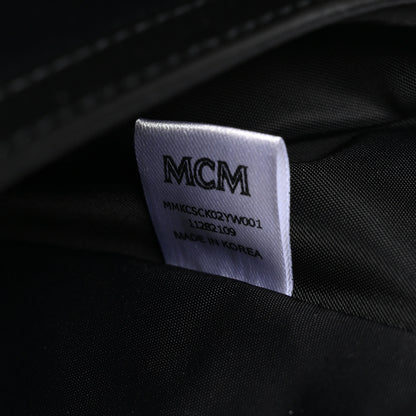 MCM Cubic Monogram Medium Backpack Black Yellow 6 of 10