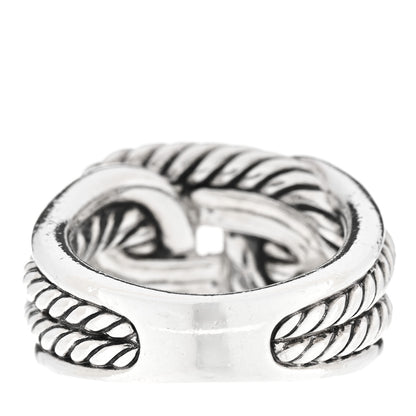 David Yurman Sterling Silver Diamond Pave Double Loop Labyrinth Ring 52 6 3 of 5