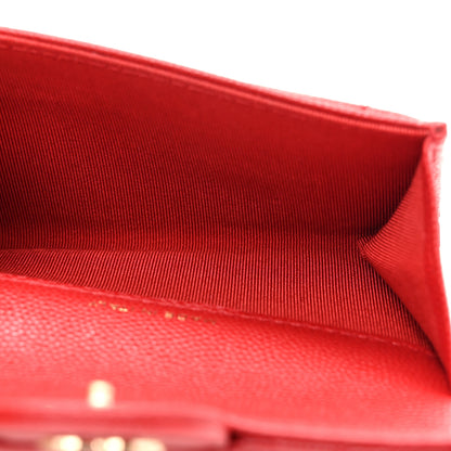 Chanel Caviar Quilted Flap Card Holder Wallet Red 5 of 8