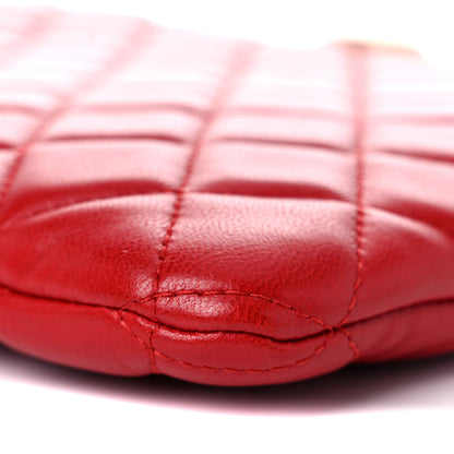 Chanel Lambskin Quilted Medium Boy Cosmetic Case Red 9 of 13