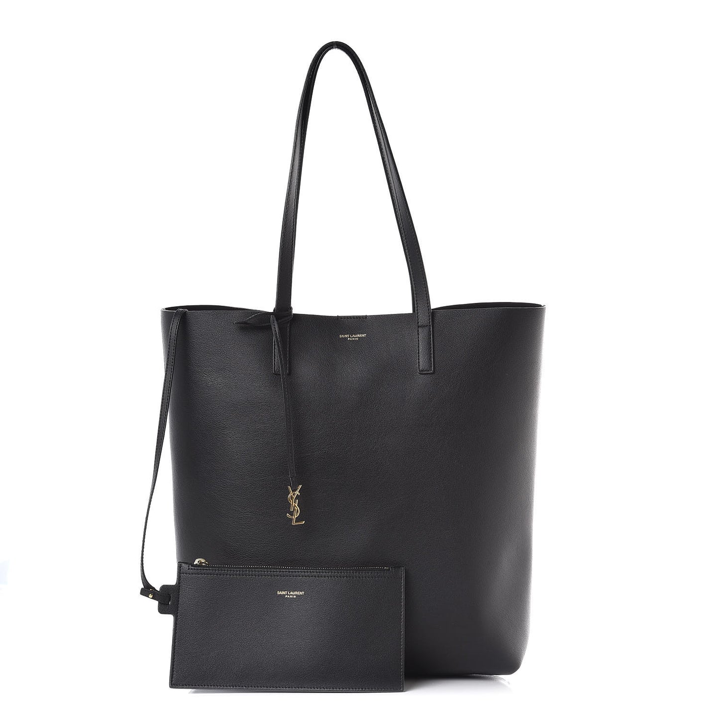 Calfskin Medium Shopping Tote Black