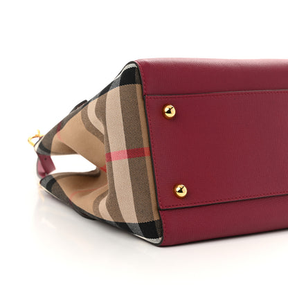 Burberry Grainy Calfskin House Check Small Canterbury Berry Pink 8 of 9