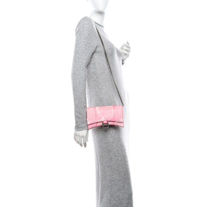 Balenciaga Nappa Denim Printed Hourglass Chain Bag Denim Pink 2 of 9
