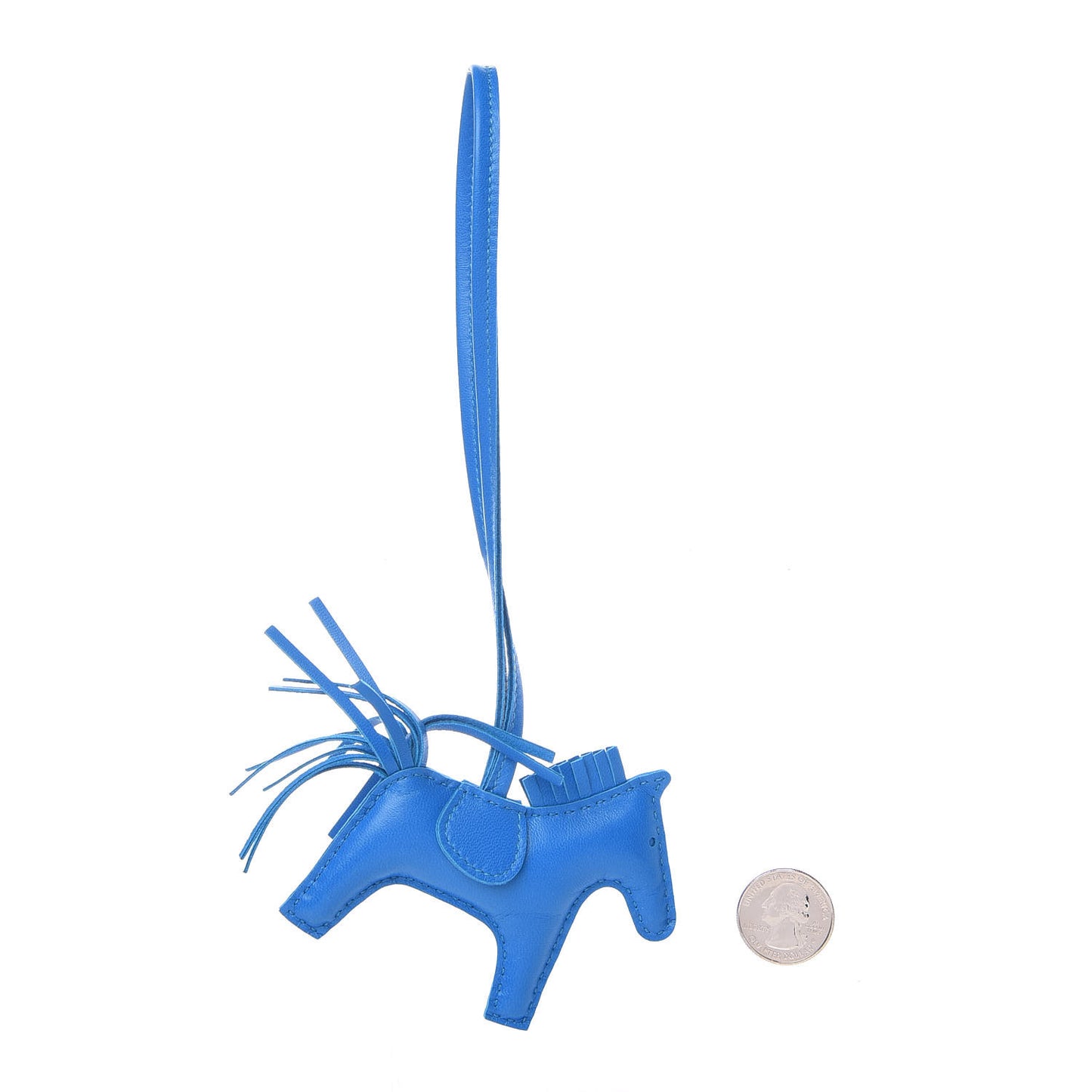 Milo Lambskin Grigri Rodeo Horse Bag Charm PM Bleu Zanzibar
