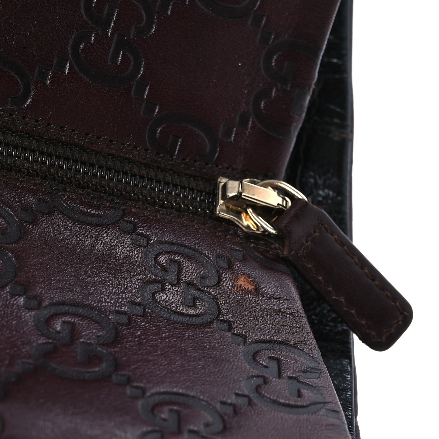 Guccissima Calfskin Knee High Boots 38 Burgundy