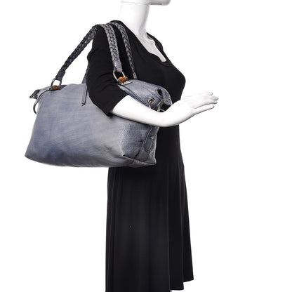 Gucci Calfskin Medium Bamboo Bar Shoulder Bag Blue 2 of 16