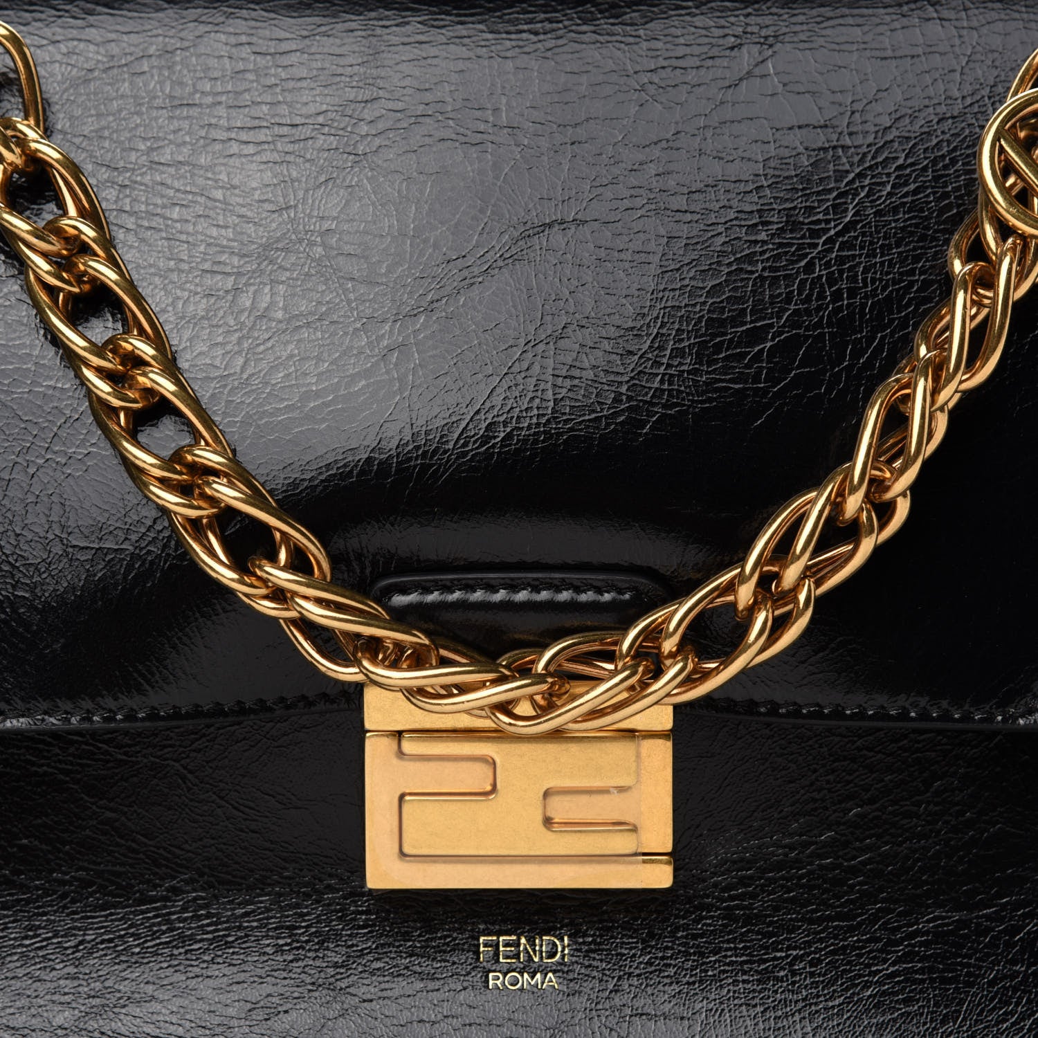 Fendi Agnello Old Shine F is Fendi Kan U Shoulder Bag Black 9 of 9