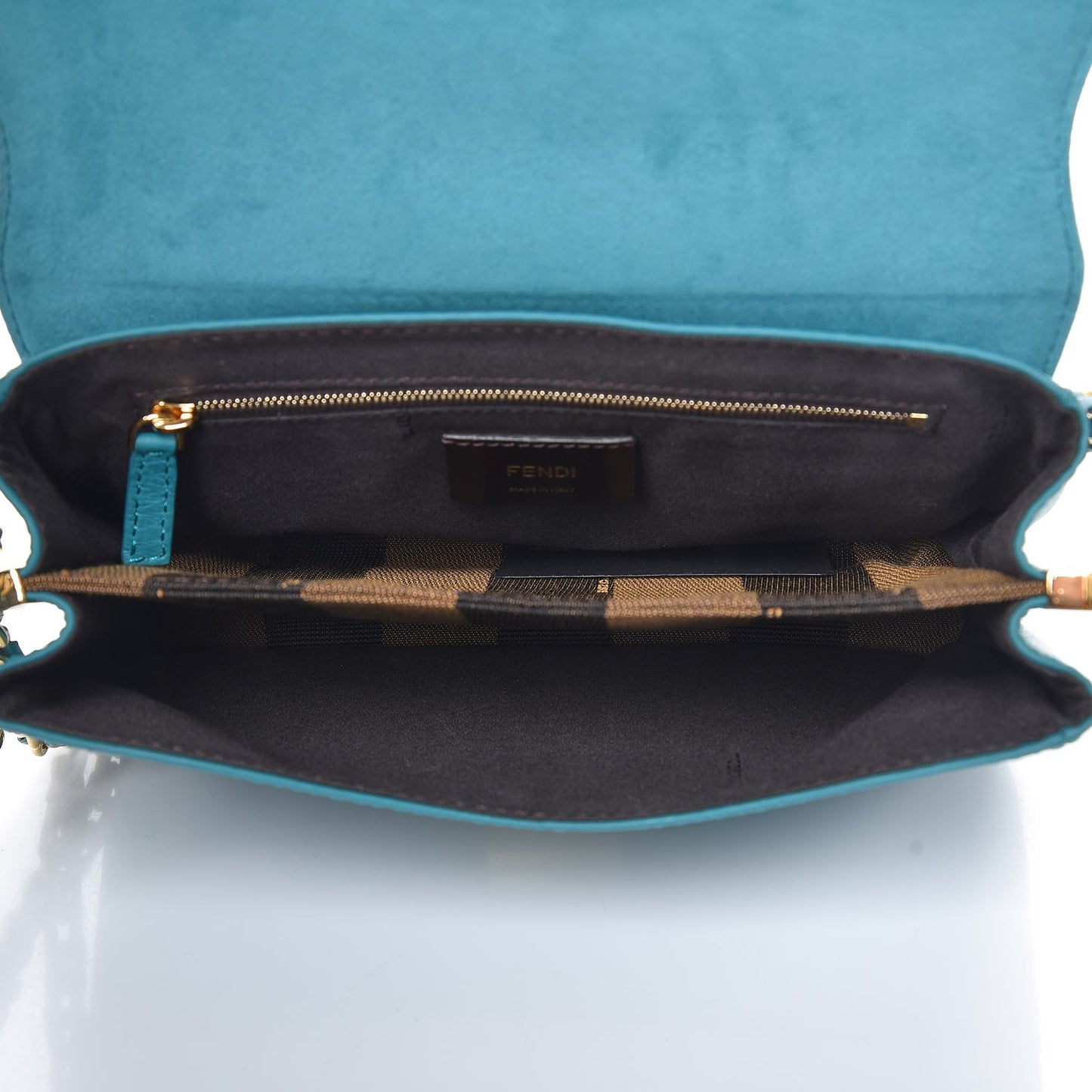 Vitello Pequin Embossed Small Claudia Shoulder Bag Jungle