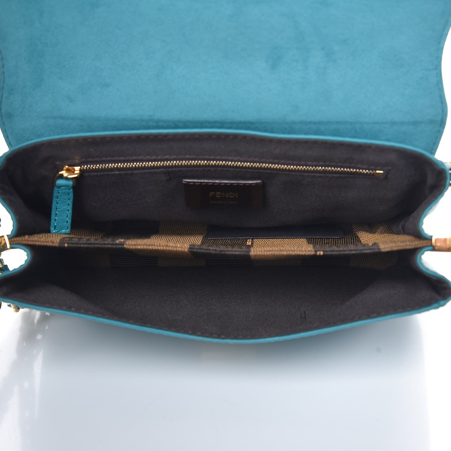 Fendi Vitello Pequin Embossed Small Claudia Shoulder Bag Jungle 14 of 19