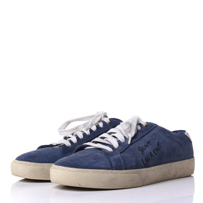 Saint Laurent Suede Womens Court Classic Sneakers 40 Denim 3 of 12