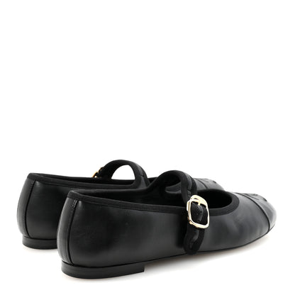 Chanel Lambskin Mary Jane Flats 36.5 Black 5 of 10