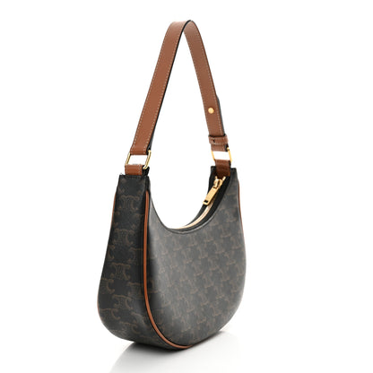 Celine Triomphe Canvas Calfskin Ava Shoulder Bag Tan 3 of 10