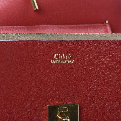 Chloe Grained Lambskin Mini Drew Shoulder Bag Plaid Red 10 of 11