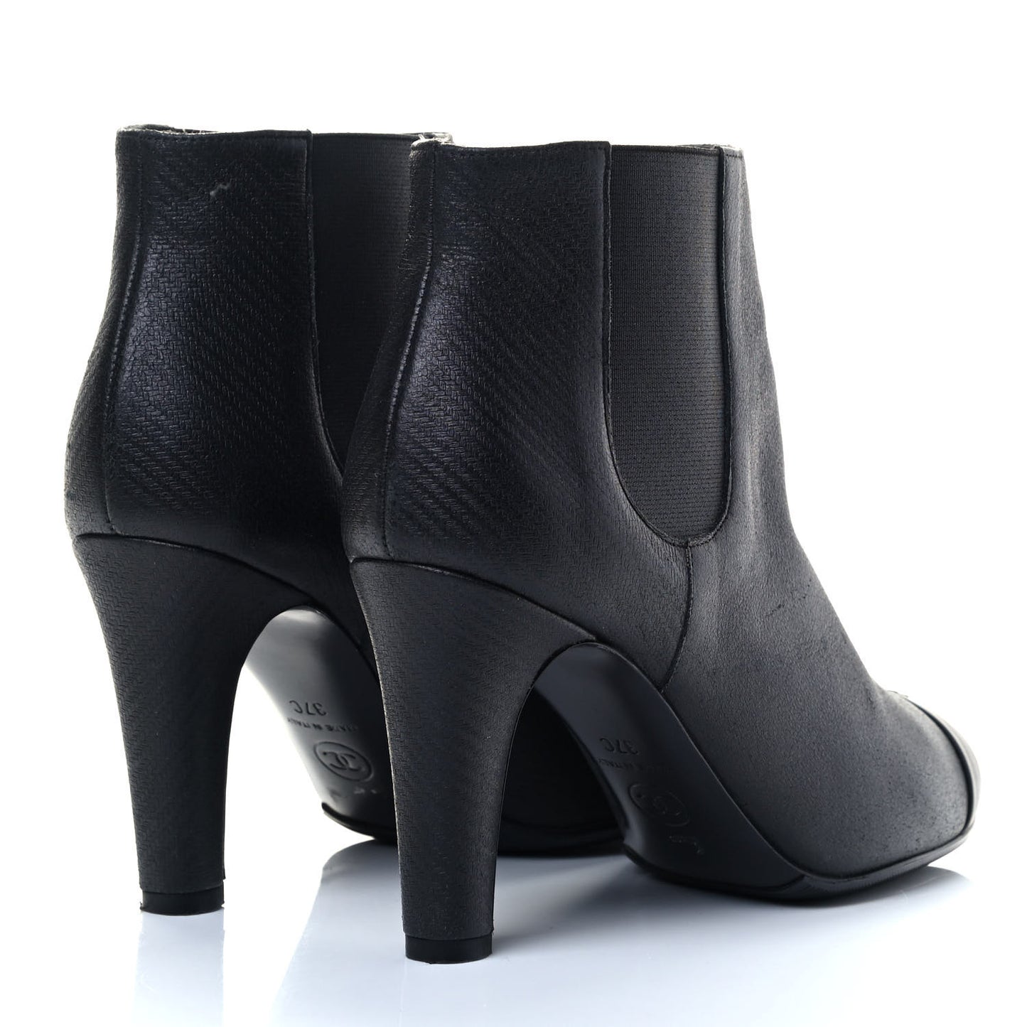 CC Cap Toe Ankle Boots 37 Black