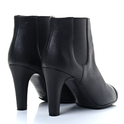 Chanel CC Cap Toe Ankle Boots 37 Black 3 of 8