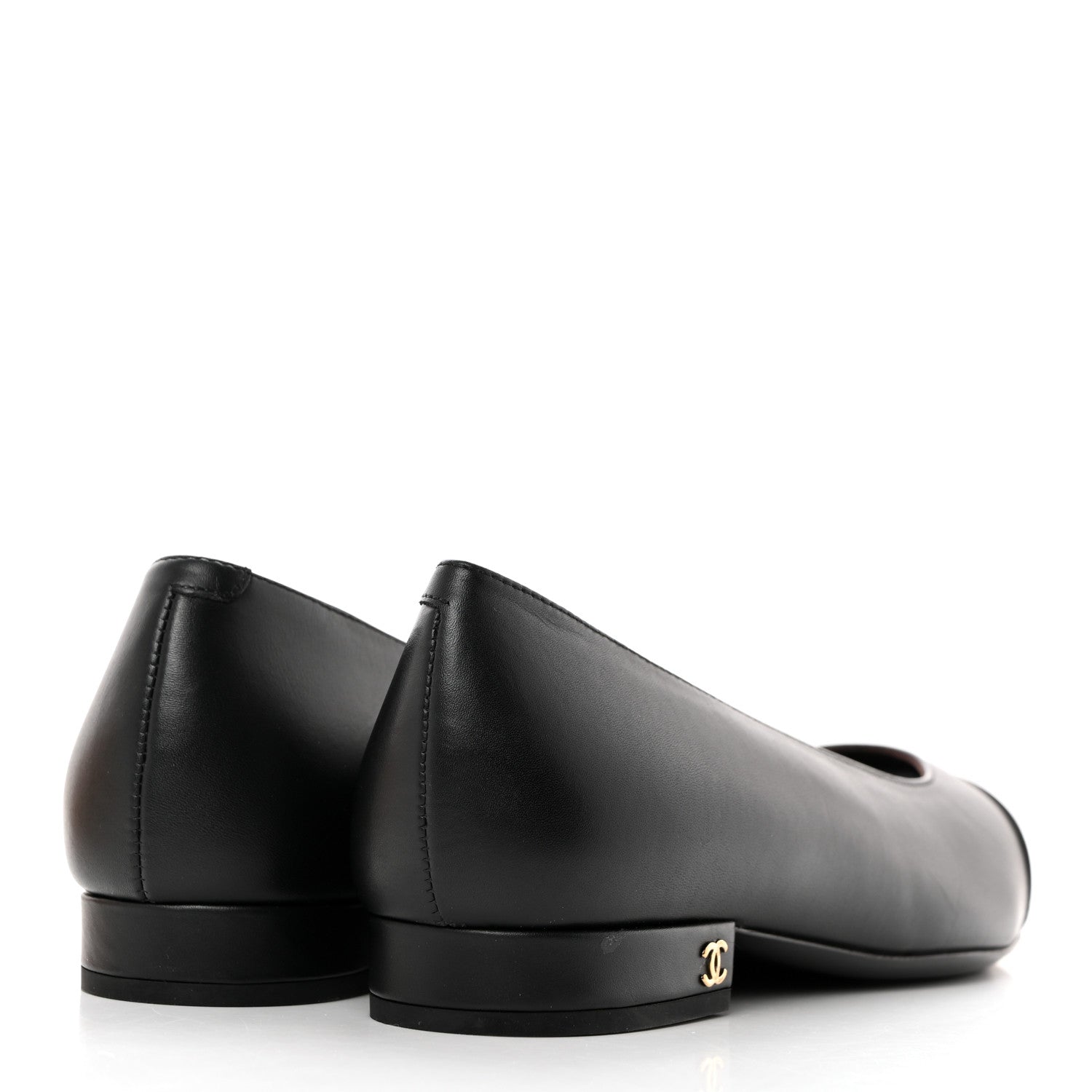 Chanel Lambskin Cap Toe Ballerina Flats 36.5 Black 4 of 9