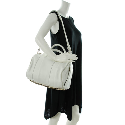 Alexander Wang Pebbled Lambskin Rocco White Pale Gold Hardware 2 of 8